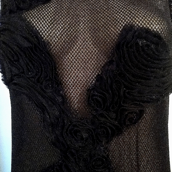 SALE! LEON MAX LIMITED EDITION M L RAISED SOUTACHE CHENILLE SILK FIT FLARE DRESS - Picture 4 of 14